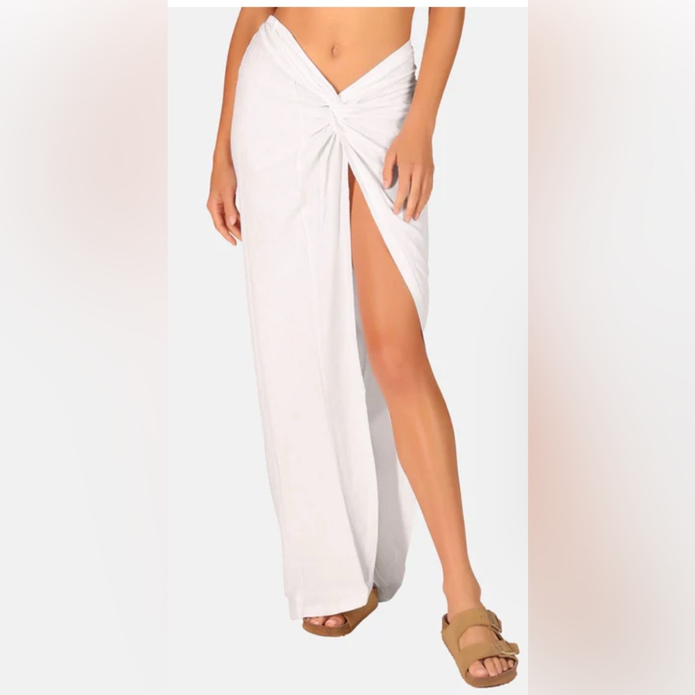 OW iris white linen and cotton skirt.  Cover-up XS